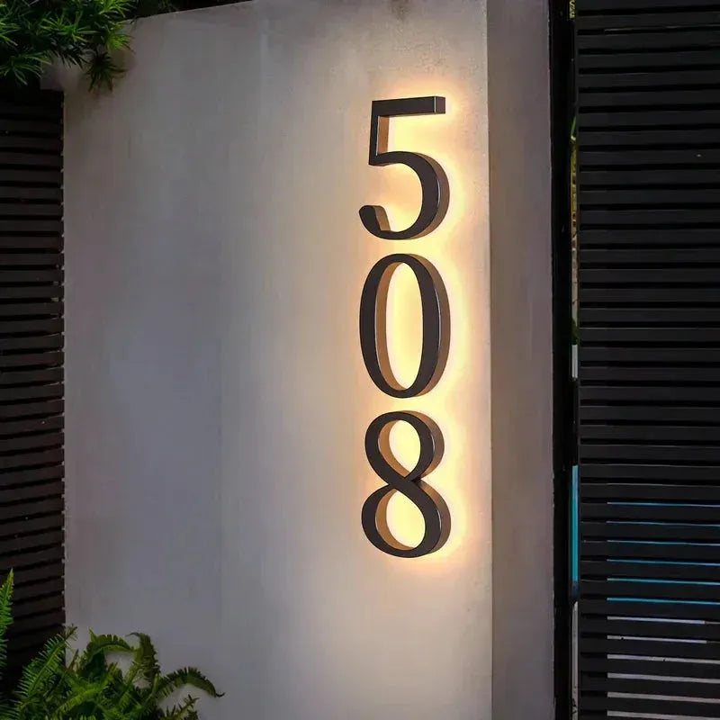 Solar 16cm Metal LED House Numbers