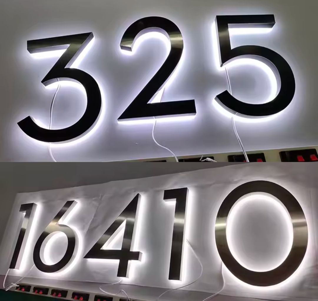 Solar 16cm Metal LED House Numbers