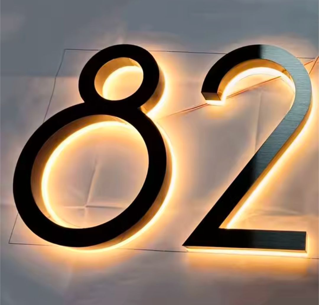 Solar 16cm Metal LED House Numbers