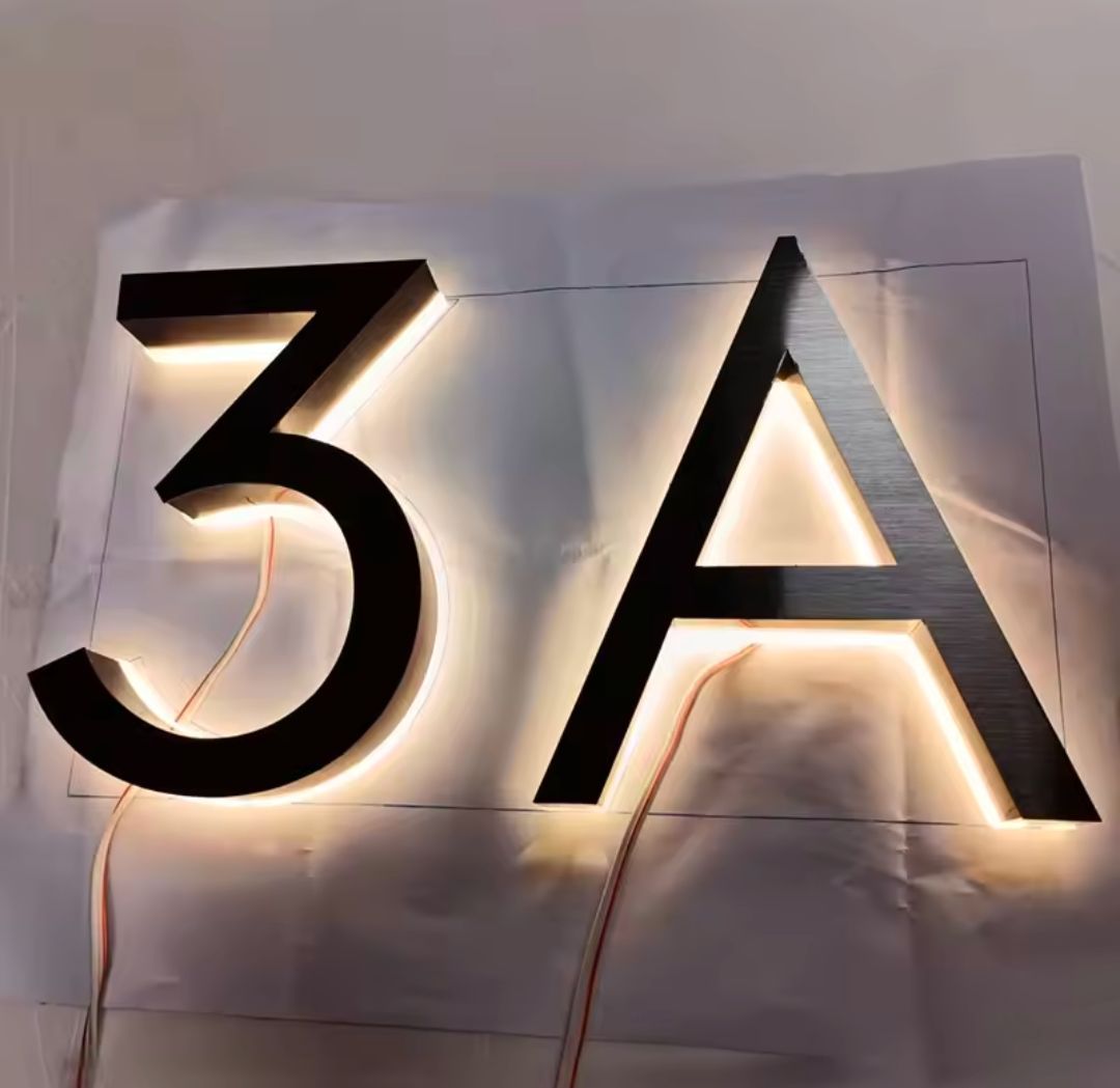 Solar 16cm Metal LED House Numbers
