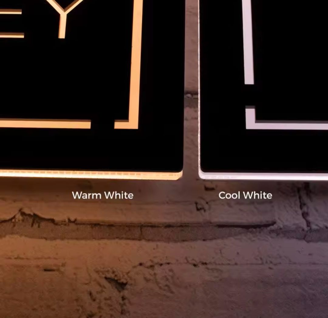 Warm White LED Custom House Number Sign - Square