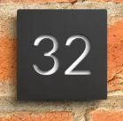 Black Square Acrylic Address Sign