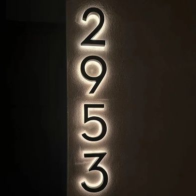 Solar 20cm Metal LED House Numbers - Each