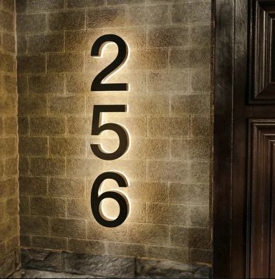 Solar 20cm Metal LED House Numbers - Each