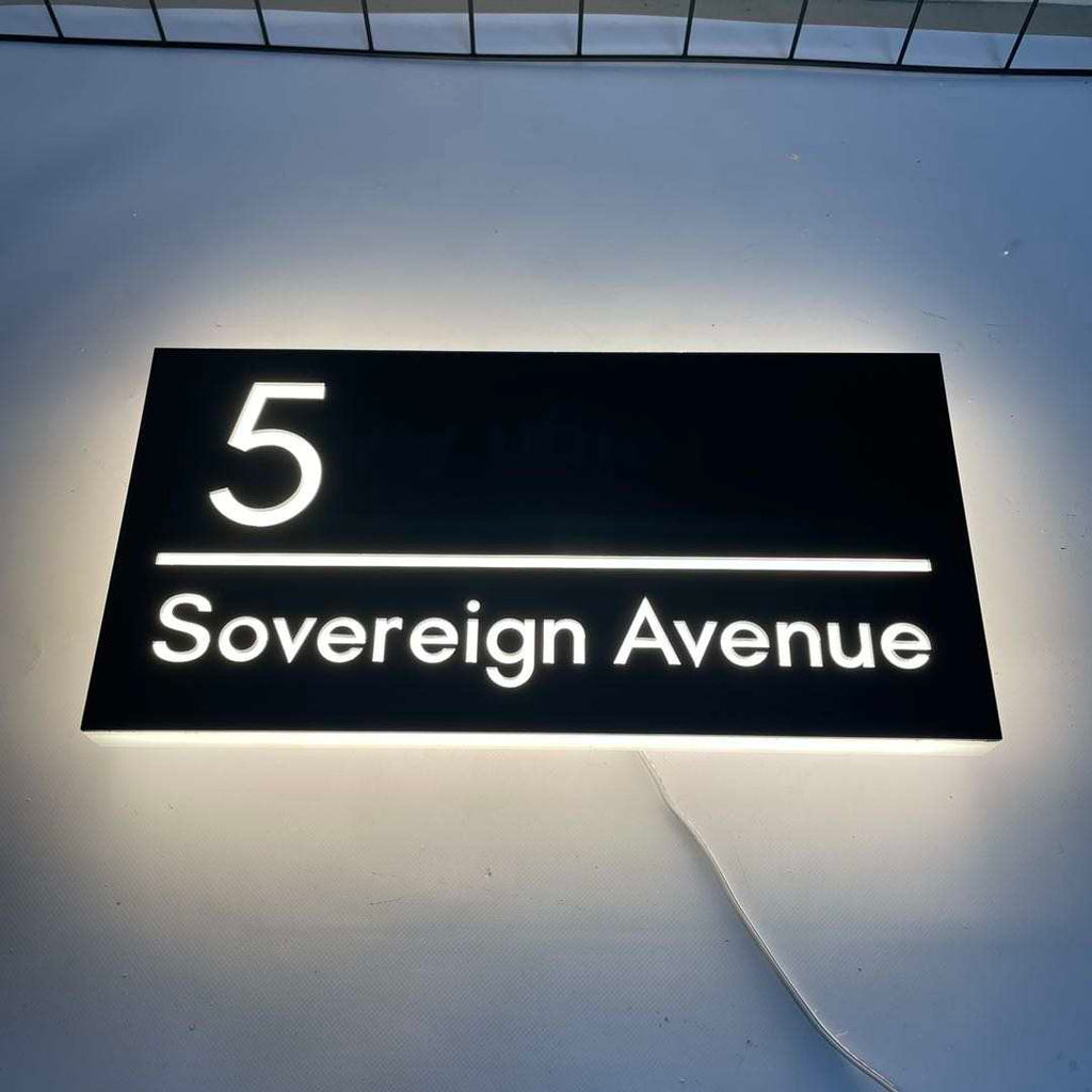 Metal Custom LED House Letterbox Address Sign