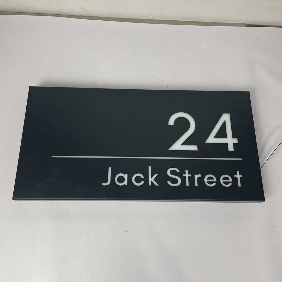 Metal Custom LED House Letterbox Address Sign