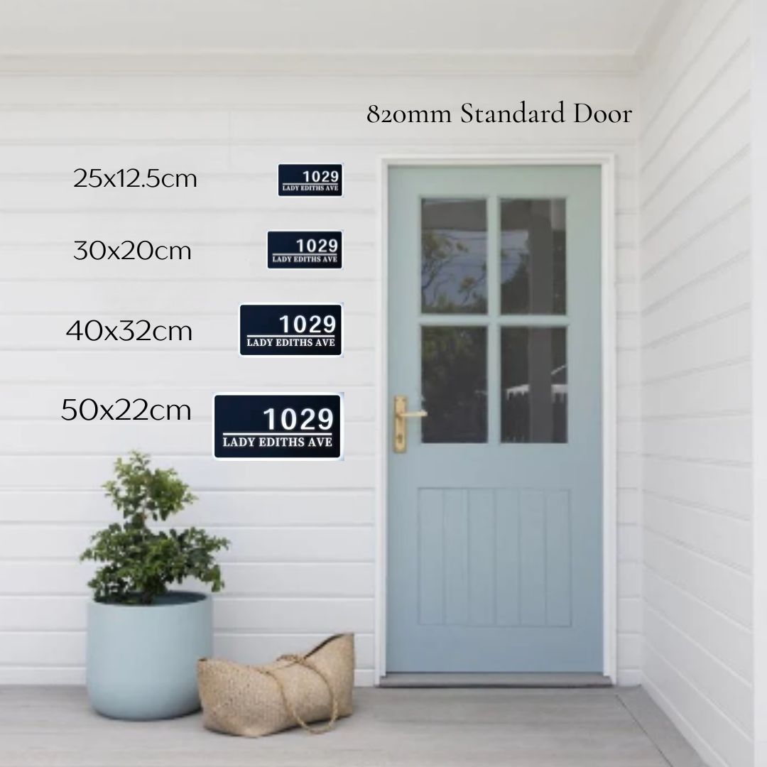 Custom Warm White LED light up House Letterbox Address Sign - Rectangle