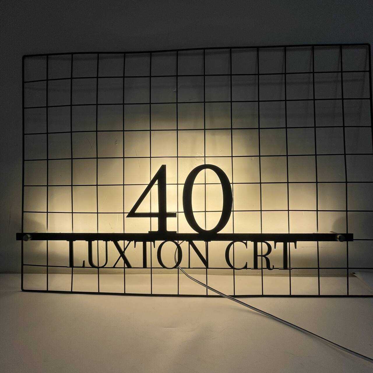 Floating LED Custom Address Sign