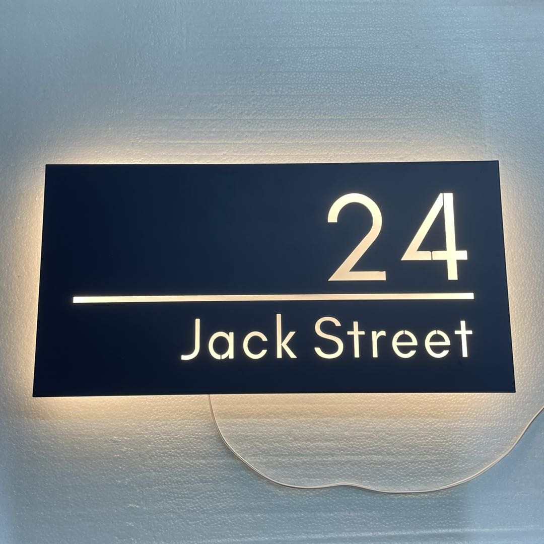 Metal Custom LED House Letterbox Address Sign