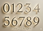 Gold LED house numbers