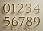 Gold LED house numbers