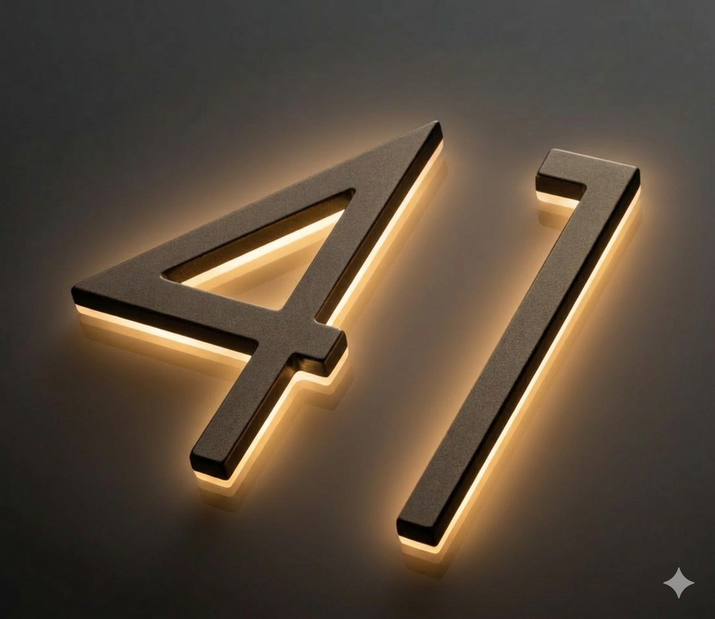 Bronze LED house numbers