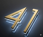 Gold LED house numbers