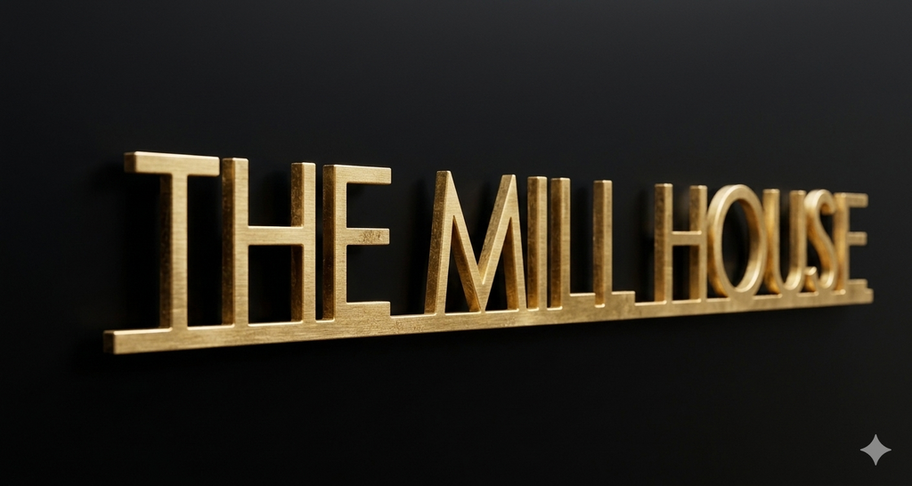 Gold Metal lettering custom house address sign