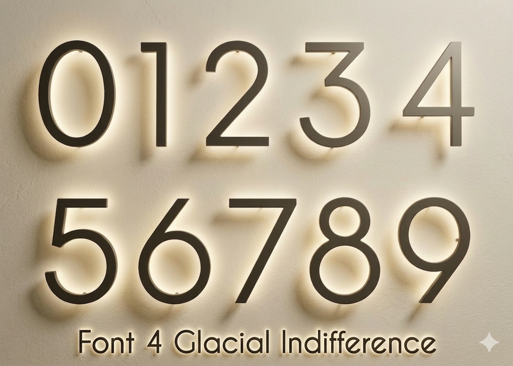 Gold LED house numbers