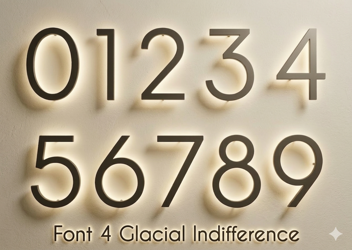 Gold LED house numbers