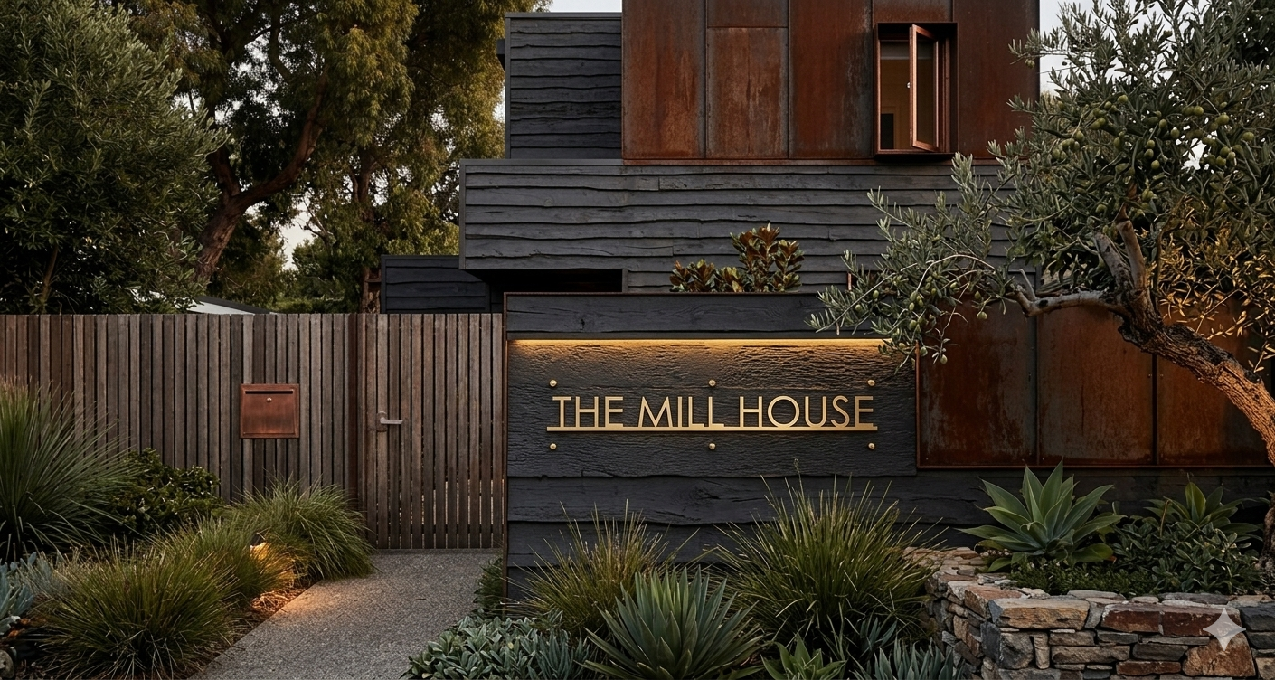 Gold Metal lettering custom house address sign