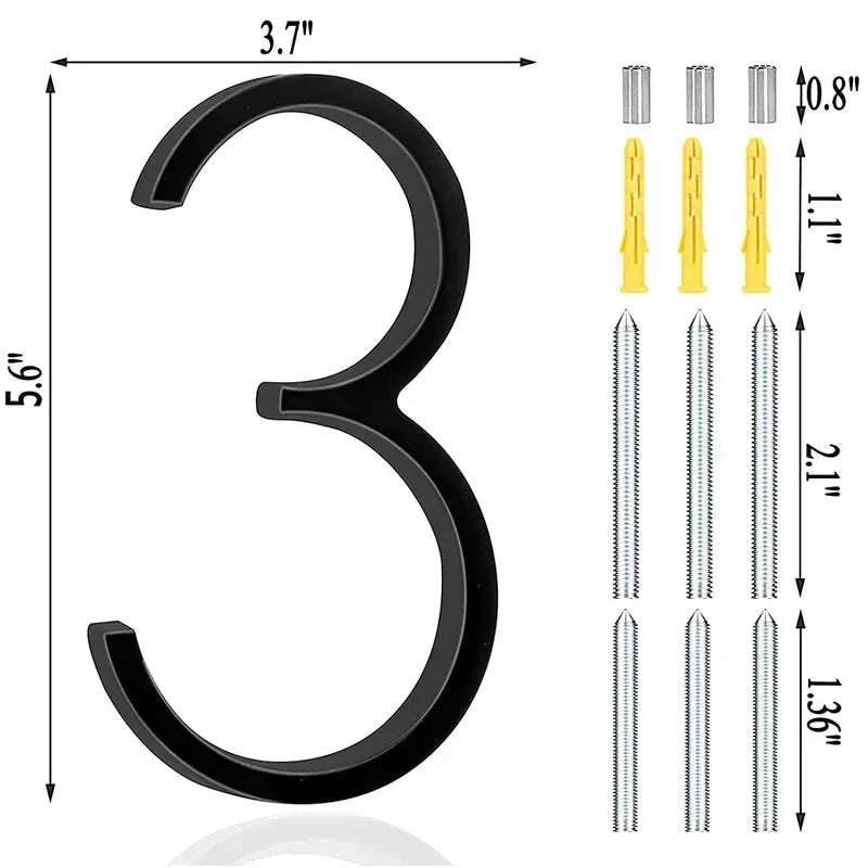 142mm Floating medium Black House Numbers.