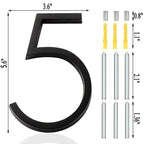 142mm Floating medium Black House Numbers.