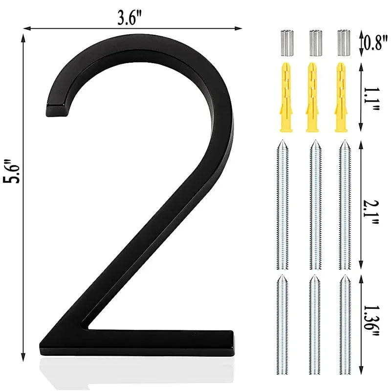 142mm Floating medium Black House Numbers.