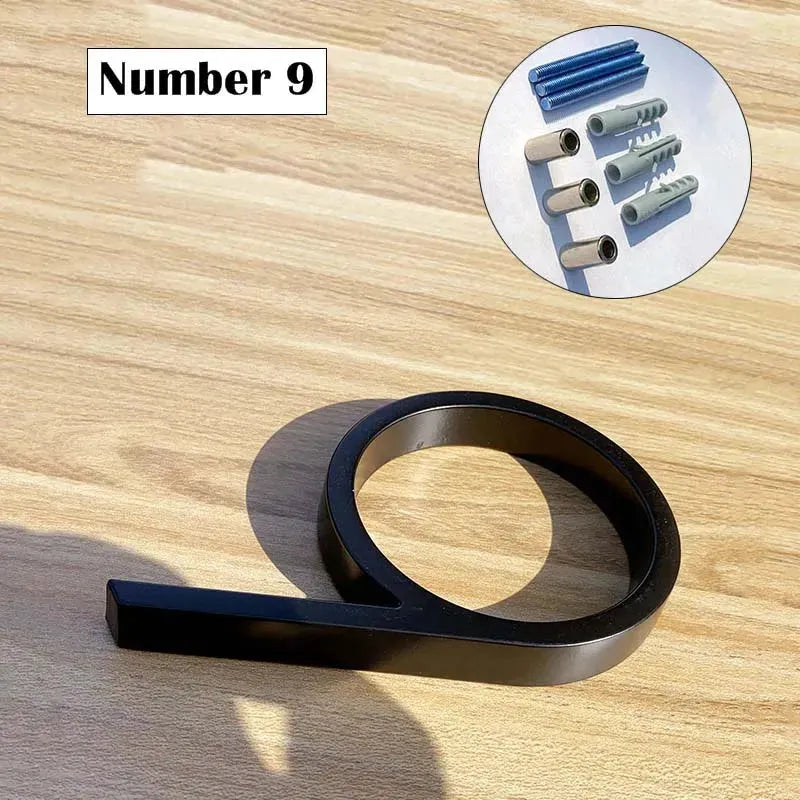 125mm Floating modern small Black House Numbers.