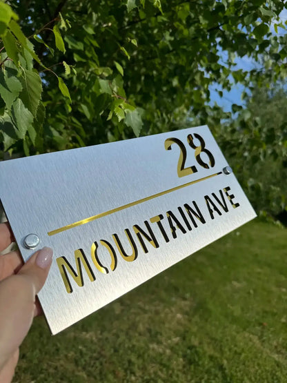 Personalised Stainless Steel Address Sign.