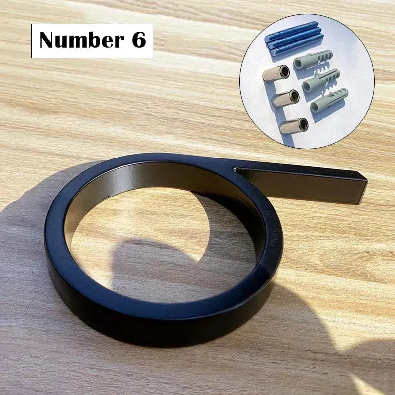 125mm Floating modern small Black House Numbers.