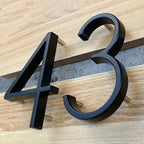 125mm Floating modern small Black House Numbers.