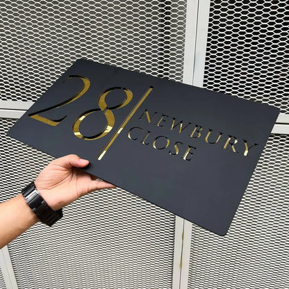 Black Acrylic Address Sign