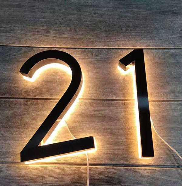 Solar 20cm Metal LED House Numbers