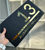 Black Acrylic Sign with Gold Text Custom Address Sign