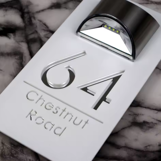 Rectangle Solar Custom Acrylic House/Letterbox Sign