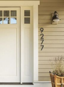 125mm Floating modern small Black House Numbers.