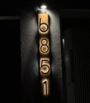 Solar 25cm Metal LED House Numbers