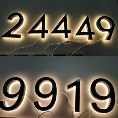 Solar 25cm Metal LED House Numbers