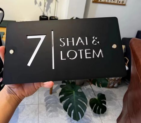 Black Acrylic Address on 2 Stand-offs Sign