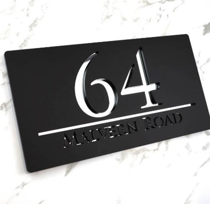 Black Acrylic Address Sign