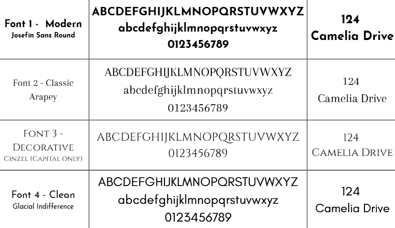 Cut out metal lettering stainless steel address plate