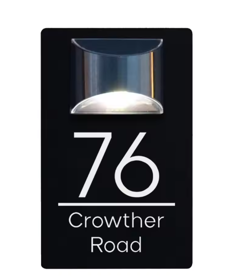 Rectangle Custom Solar Address Sign