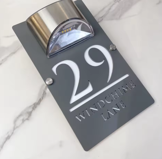 Rectangle Custom Solar Address Sign