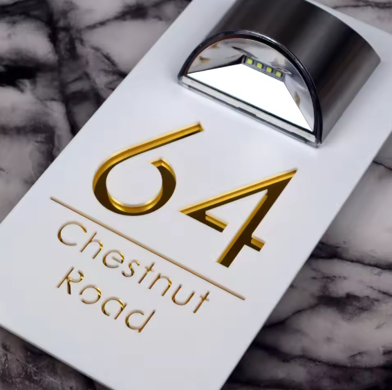 Rectangle Custom Solar Address Sign