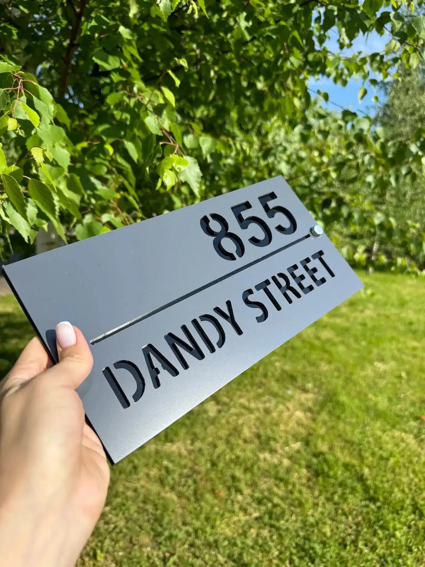 Personalised Stainless Steel Address Sign.
