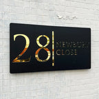 Black Acrylic Address Sign