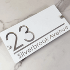 White Acrylic Address on 2 Stand-offs Sign