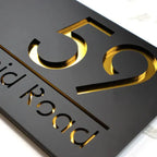 Black Acrylic Address Sign