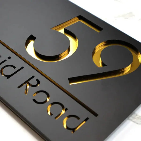 Black Acrylic Address Sign