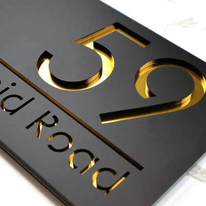 Black Acrylic Address Sign