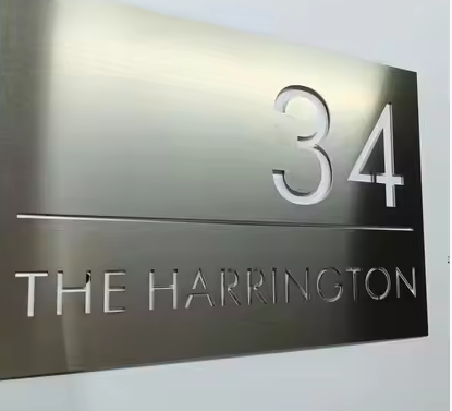 Stainless steel address plate