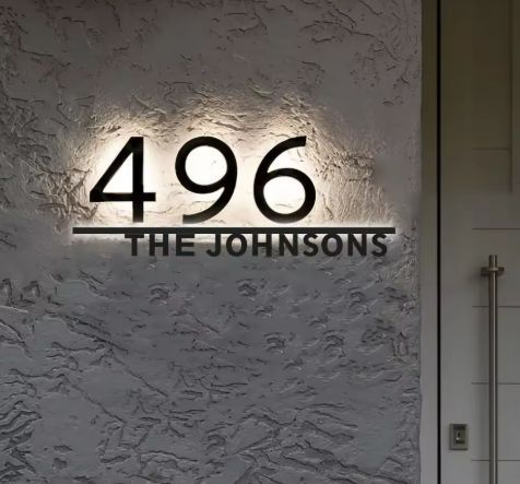 Floating LED Custom Address Sign
