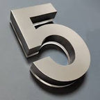 Brushed Stainless Steel Silver LED house numbers